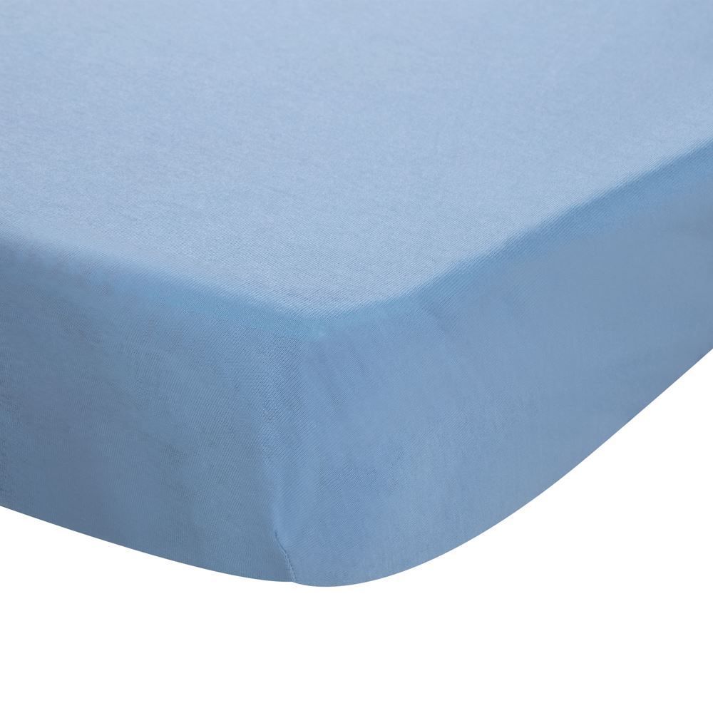 Lençol Avulso Com Elástico Para Berço Malha Yoyo Baby - Azul Nevoa