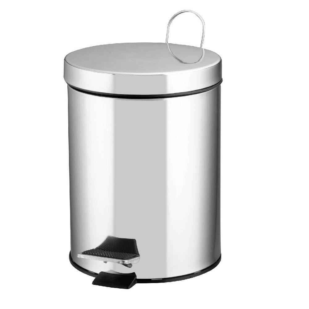 Lixeira Redonda Com Pedal Inox 5 Litros - Kaybee
