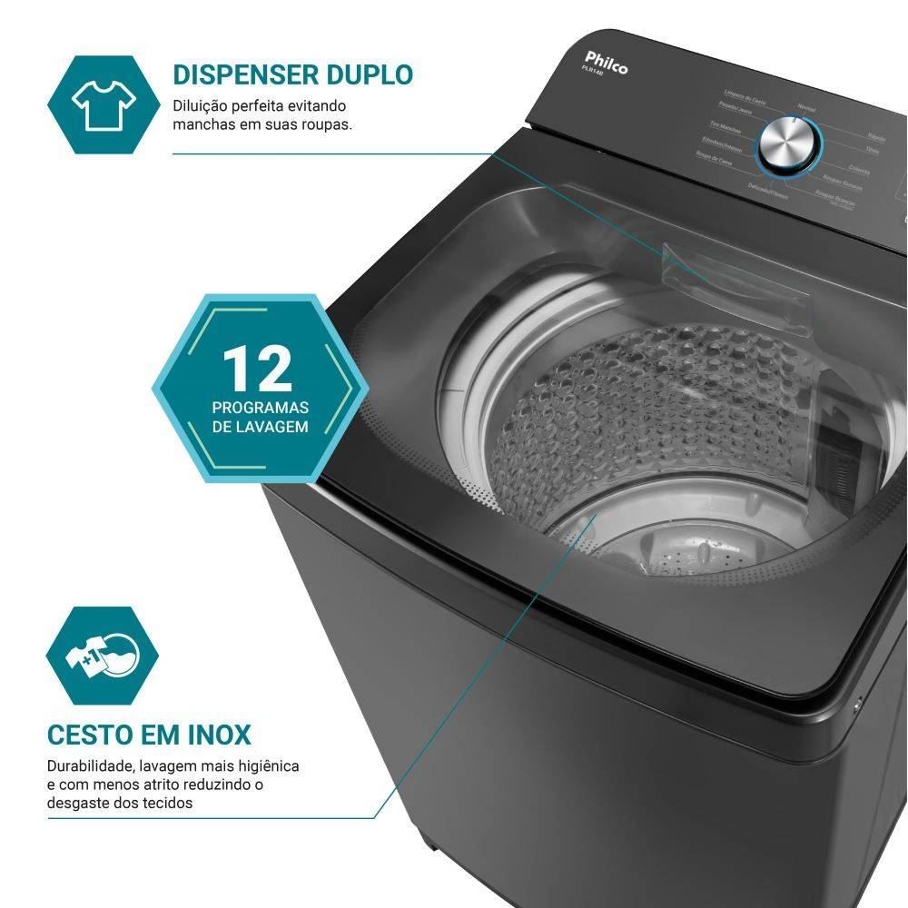 Máquina de Lavar  Philco 14 Kg PLR14B 12 Programas de Lavagem