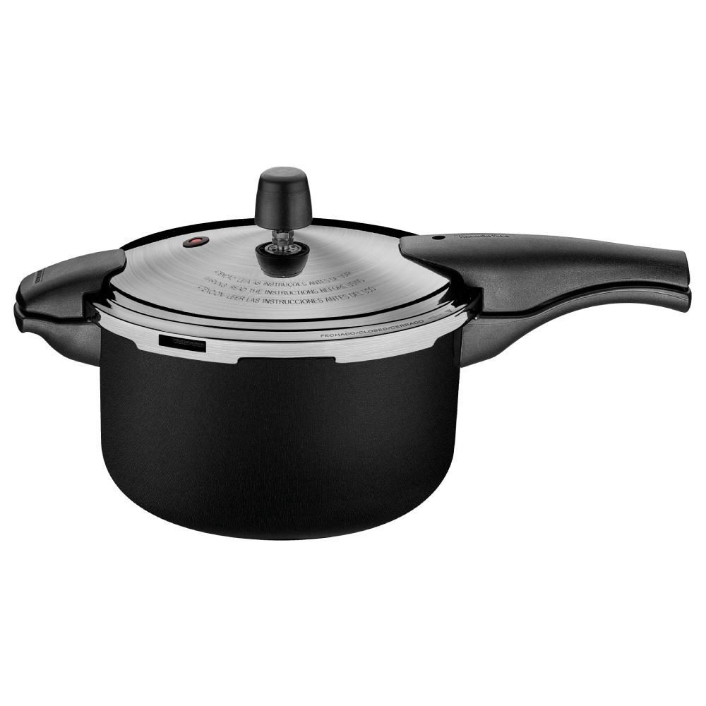 Panela De Pressão Em Alumínio Starflon Max Vancouver Effect Tramontina 6 Litros - Preto