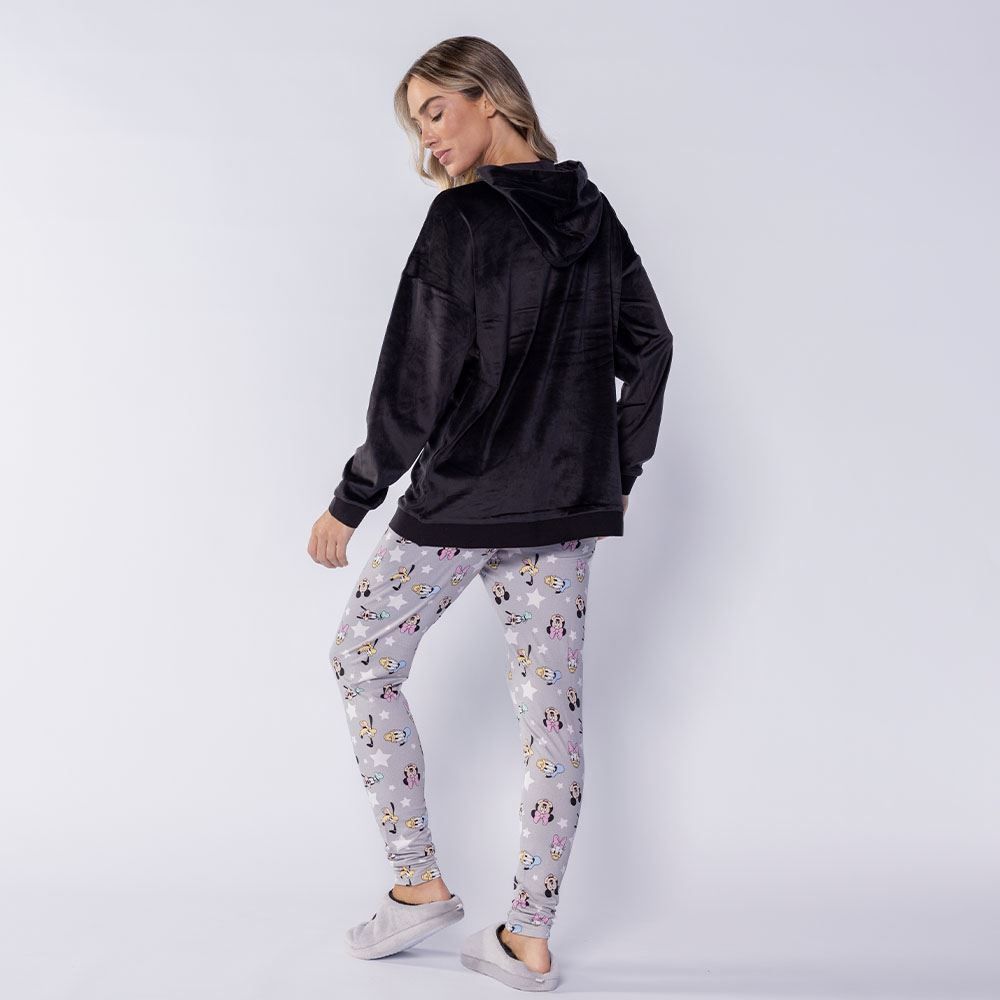 Pijama Feminino Longo Em Plush Disney