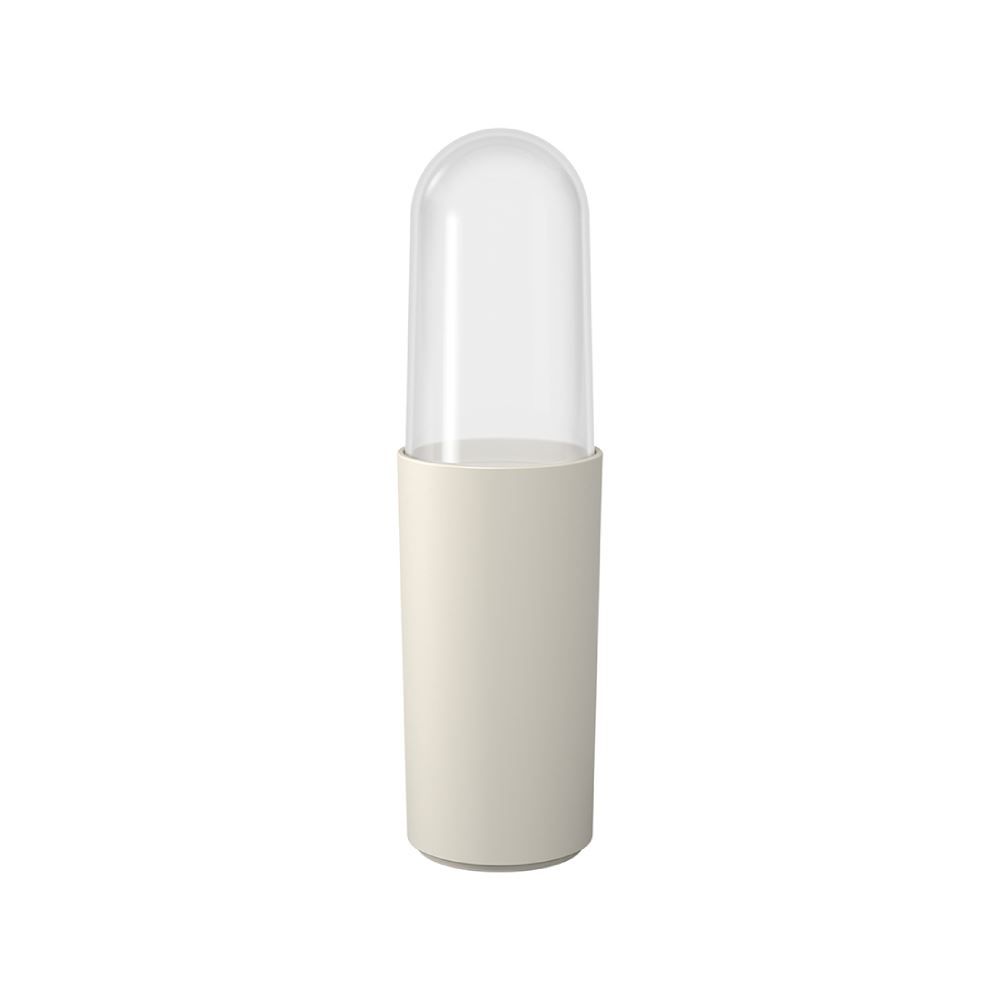 Porta Escova Dental Com Tampa Serene Coza 21Cm - Cinza Claro