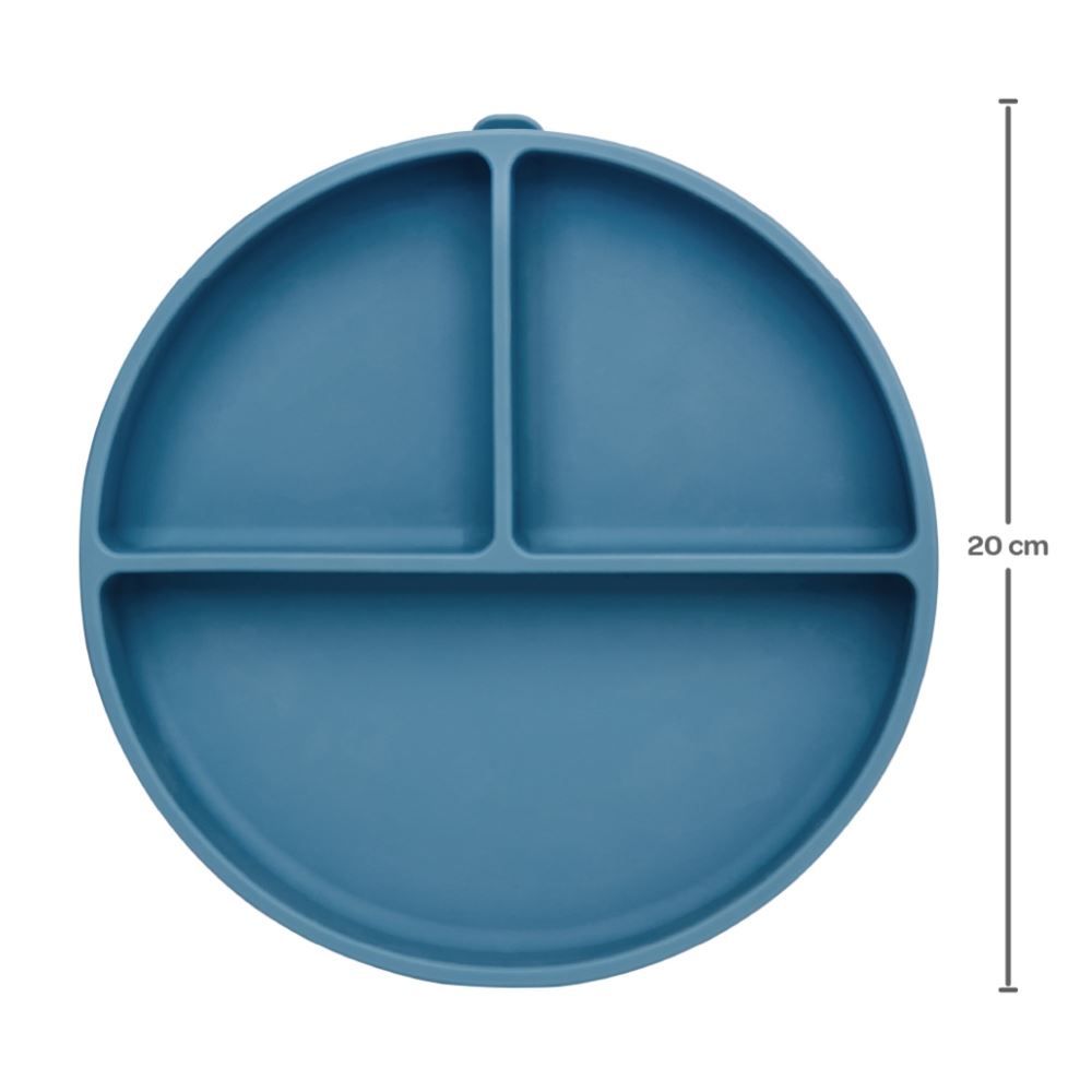 Pratinho Em Silicone Com Ventosa E Divisória Buba - Azul Escuro