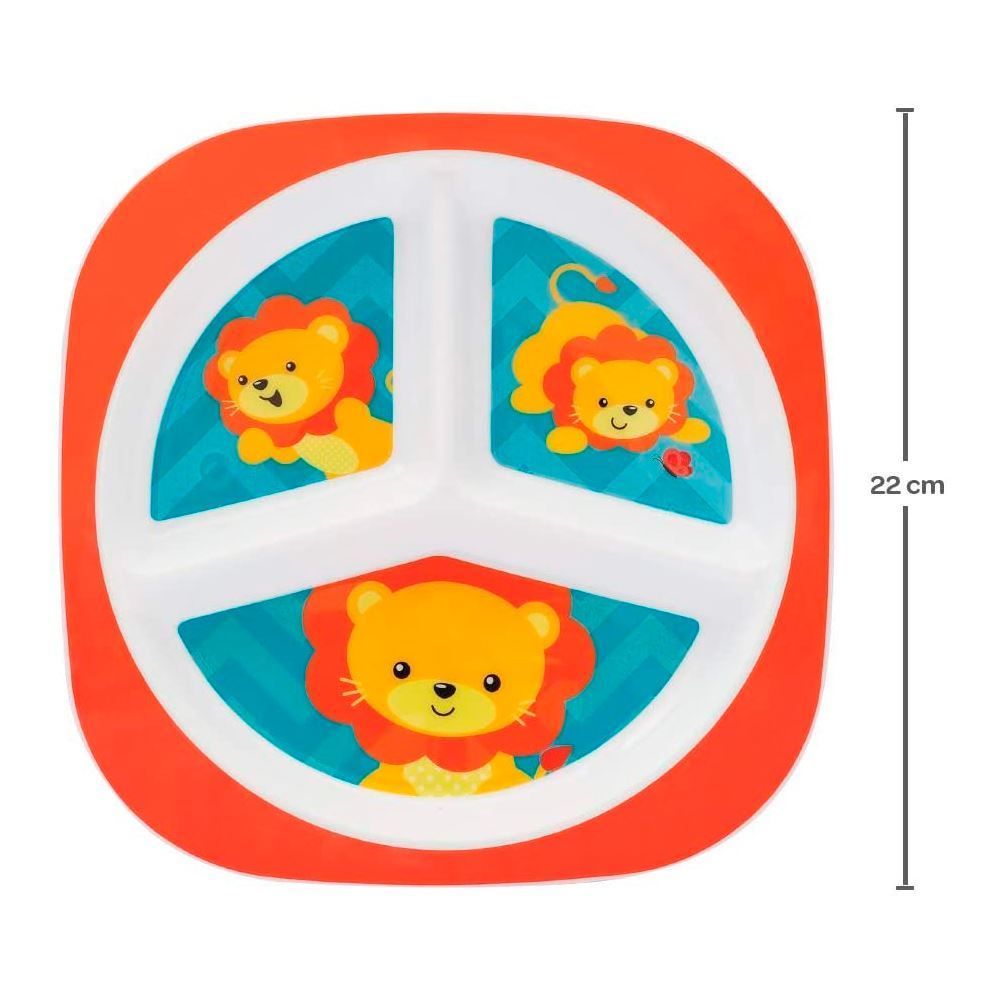 Prato Com Divisórias Animal Fun Buba - Leão