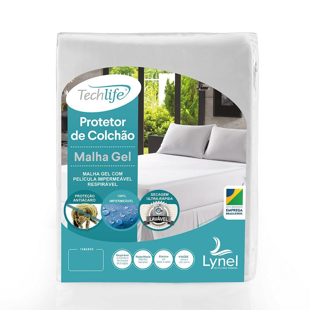 Protetor De Colchão Casal Malha Gel Lynel - Branco