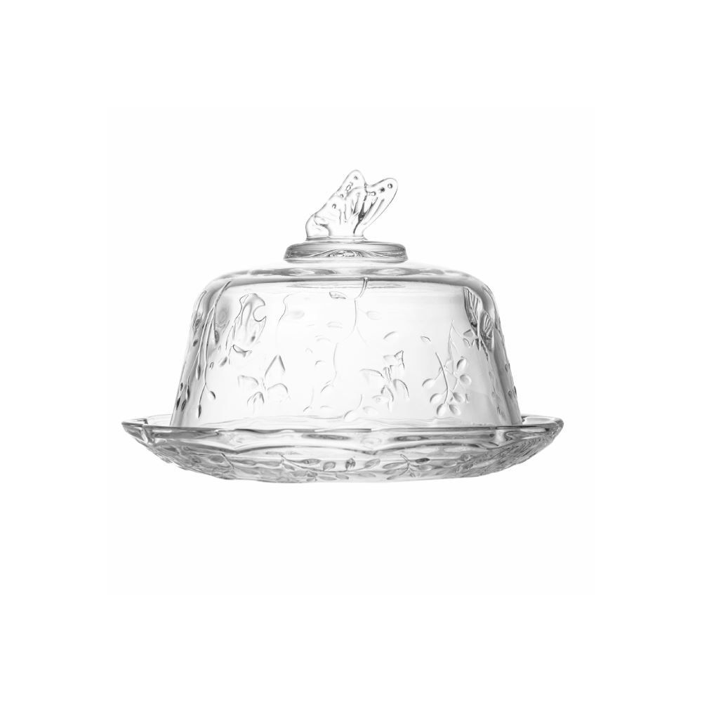 Queijeira Com Tampa New Butterfly Lyor 19,5 Cm - Transparente