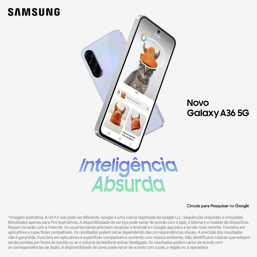 Celular Samsung Galaxy A36 5G 256Gb 8Gb Câmera Tripla - Verde
