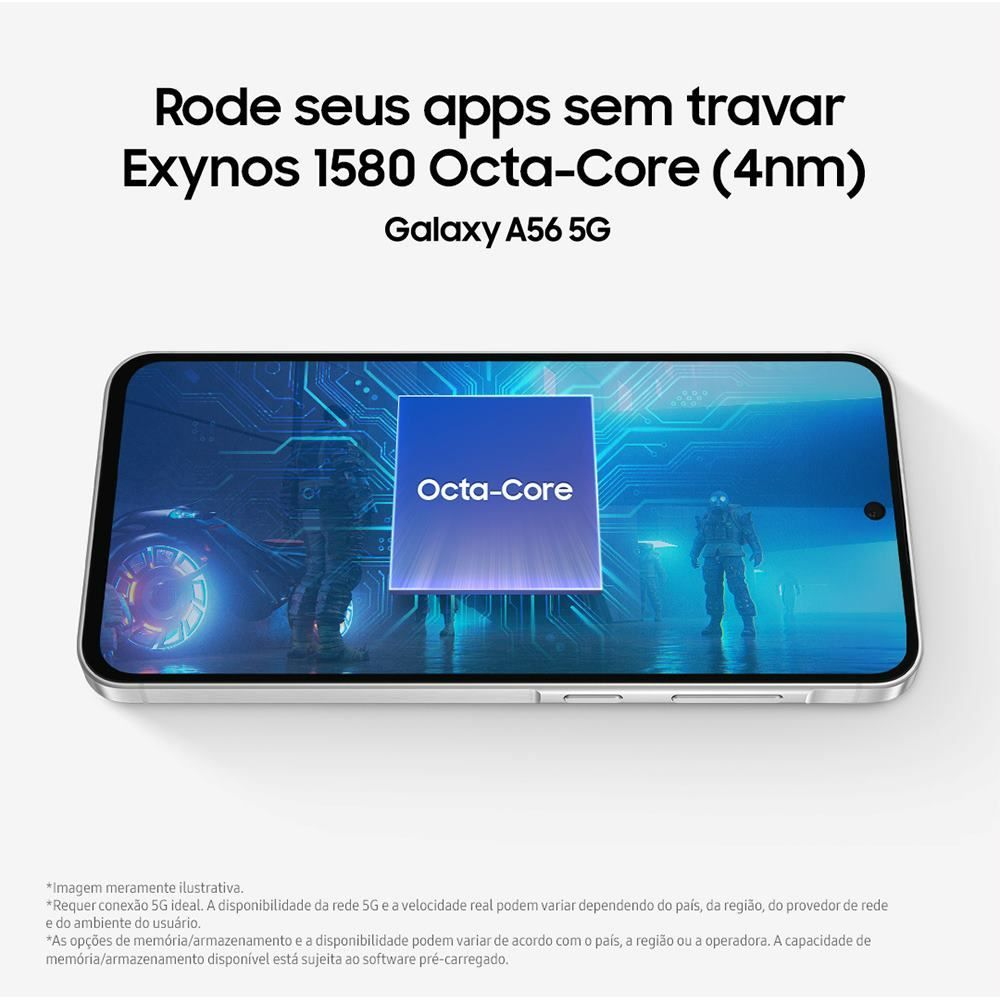 Samsung Galaxy A56 5G, 256 Gb, 8 Gb, Câmera Tripla - PRETO