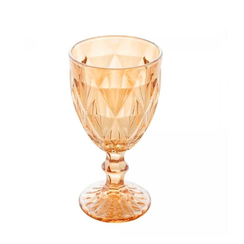 Taça de Água Diamond Metalizada 325Ml Lyor - Âmbar