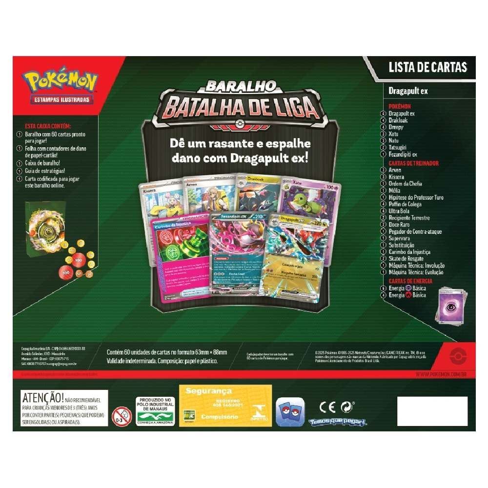  Pokémon Deck Batalha De Liga Dragapult Copag - 35245