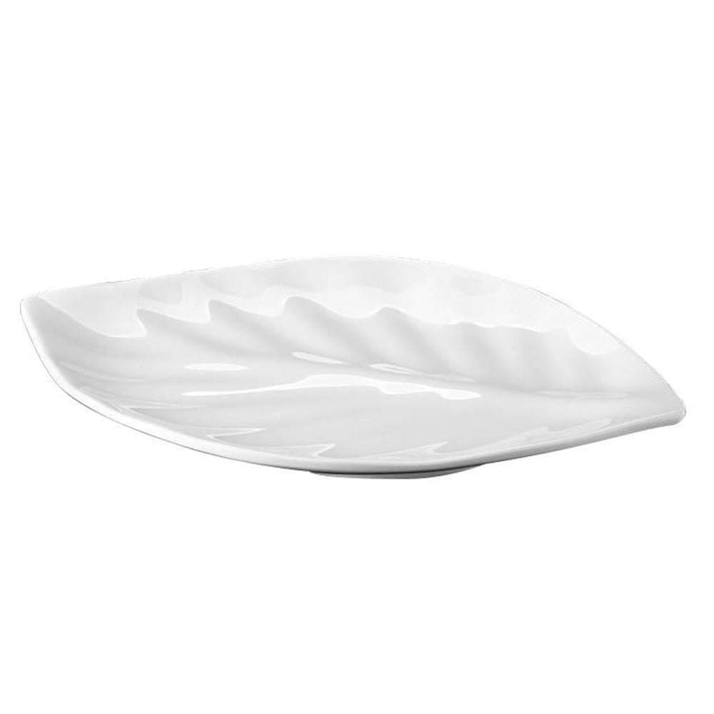 Travessa Folha Branco 25,3X16,8X2,3Cm - Branco