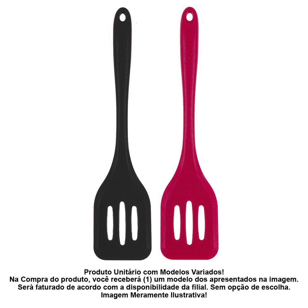 Espatula Vazada Silicone Modern 29,2X6,8Cm - Silicone
