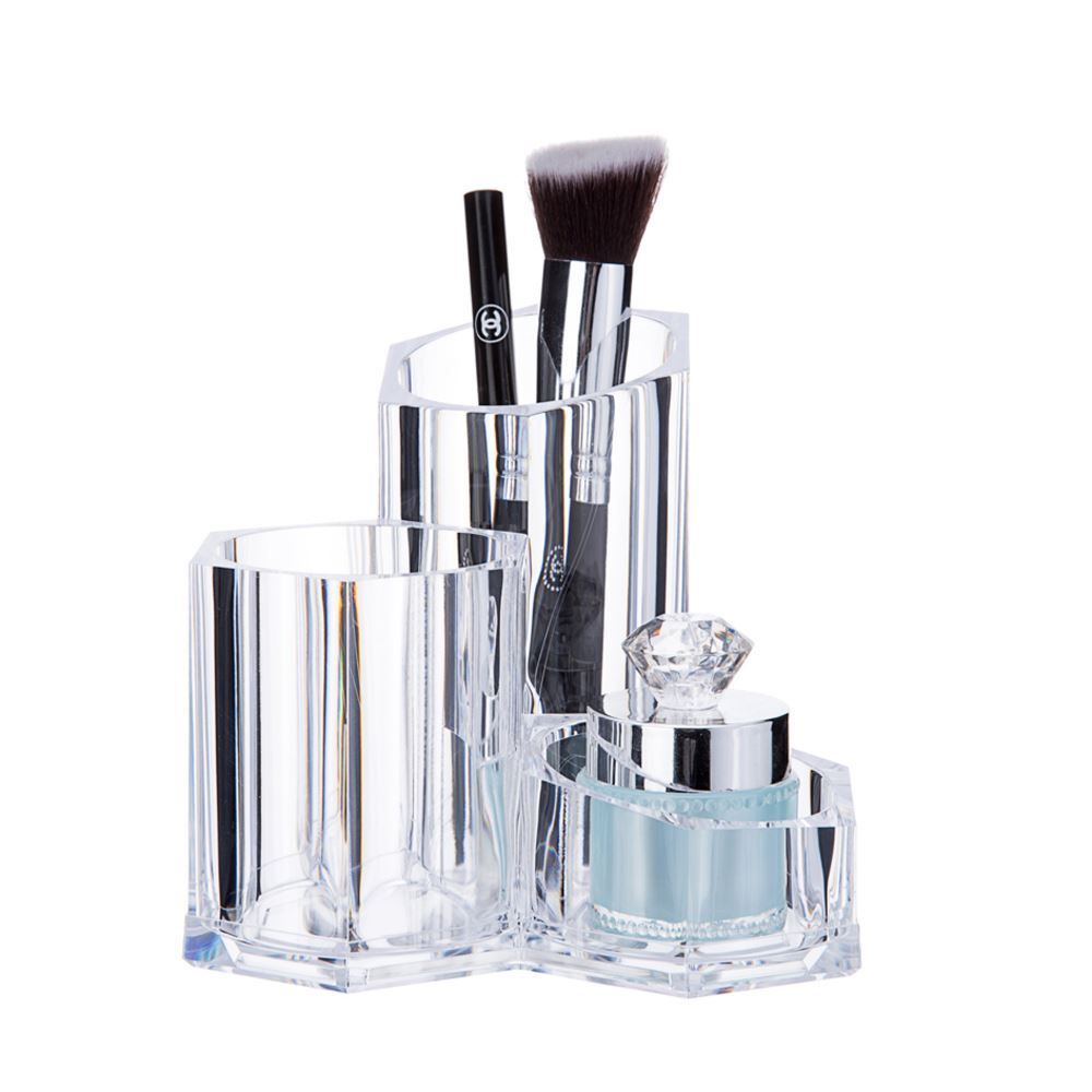 Porta Maquiagem Acrilico 13,3X13,3X11,9Cm - Transparente