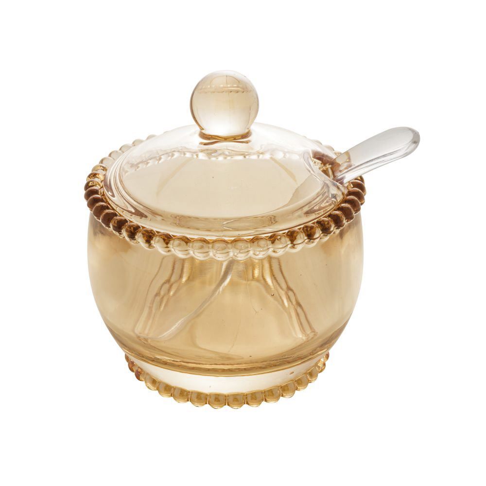 Acucareiro C/ Colher Pearl Ambar 200Ml - Cristal