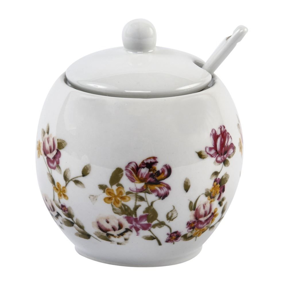 Açucareiro Com Colher De Porcelana Le Jardin Hauskraft - 350ml