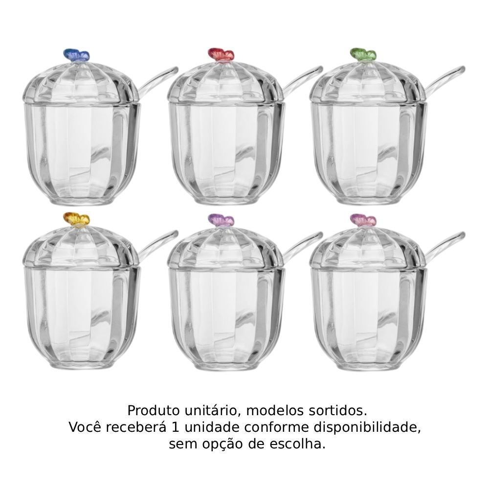 Açucareiro com Colher Fairy Butterfly 200Ml Lyor - Sortido