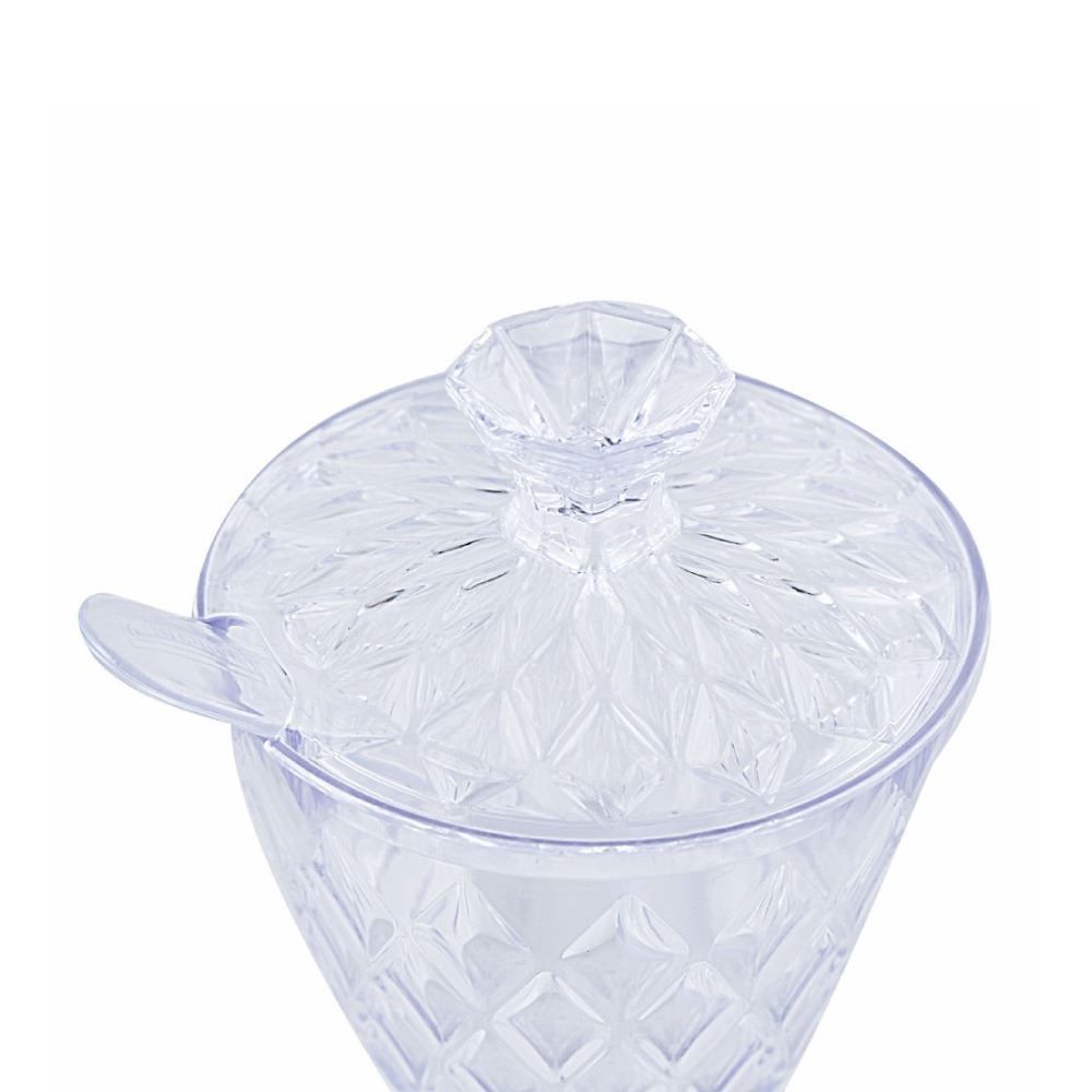 Açucareiro Com Colher Glamour Plasútil  330Ml - Transparente