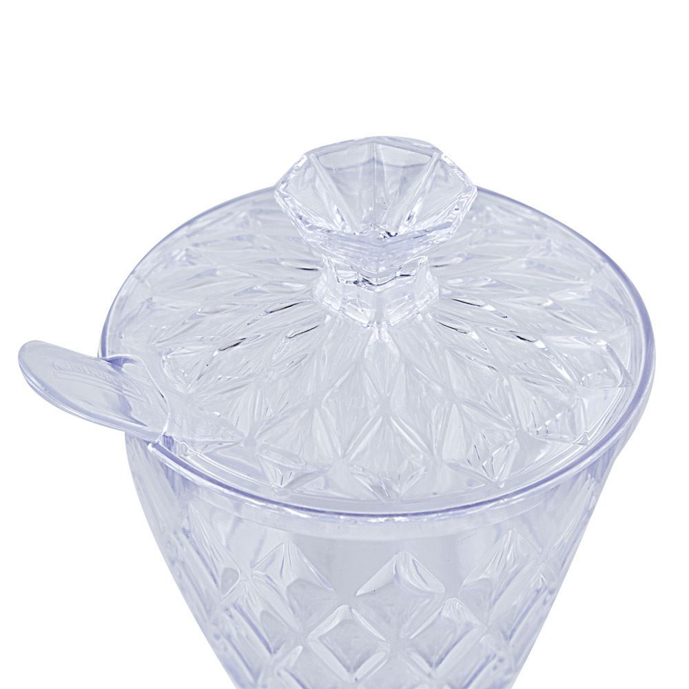 Açucareiro Com Colher Plasútil Glamour 330Ml - Transparente