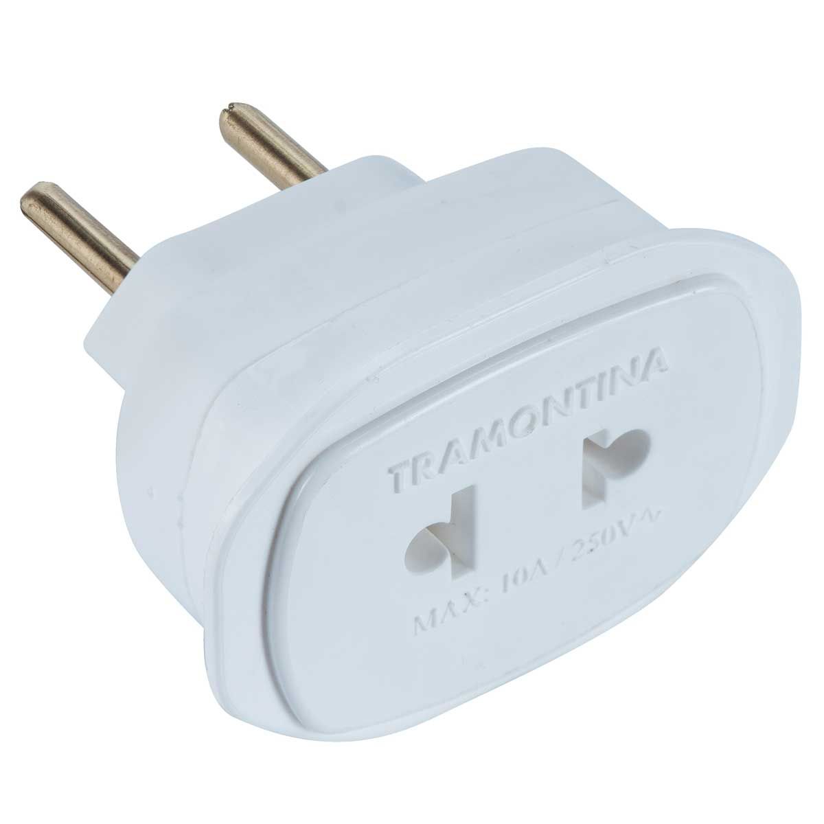 Adaptador Conversor 2P 10A 250 Volts Branco Tramontina - DIVERSOS