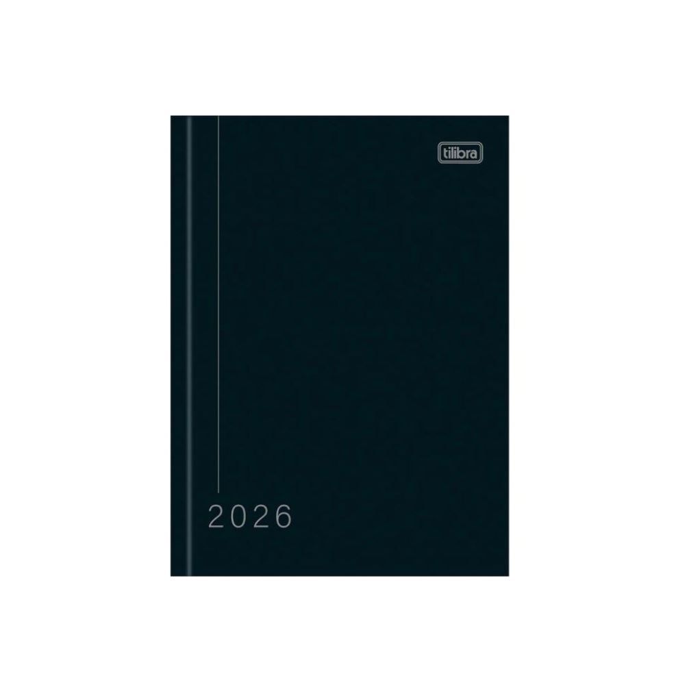 Agenda Costurada 2026 Pepper 160 Folhas Tilibra - Preto