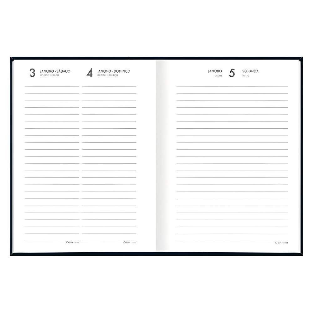 Agenda Costurada 2026 Pepper 160 Folhas Tilibra - Preto