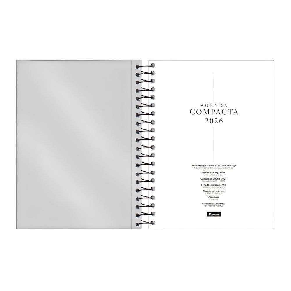 Agenda Espiral 2026 Compactada Color 176 Folhas Foroni - Sortido