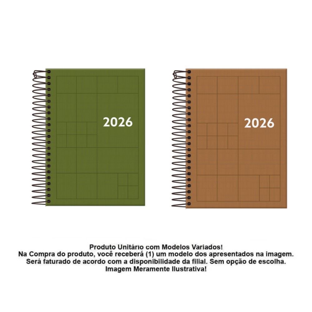 Agenda Espiral 2026 Compactada Color 176 Folhas Foroni - Sortido