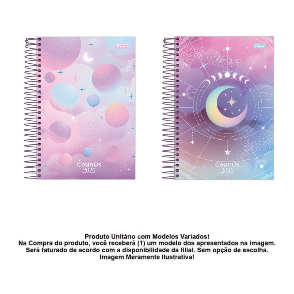 Agenda Espiral 2026 Cosmos 176 Folhas Foroni - Sortido