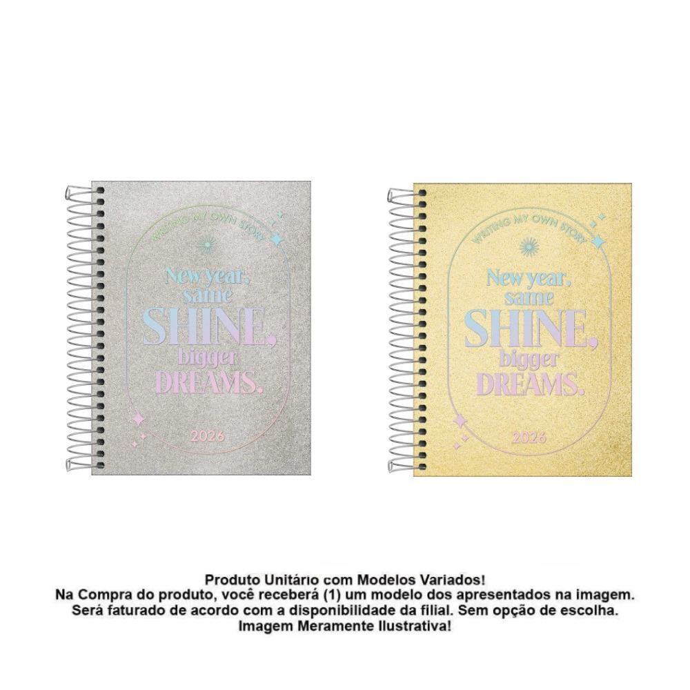 Agenda Espiral 2026 Shine 176 Folhas Tilibra - Sortido