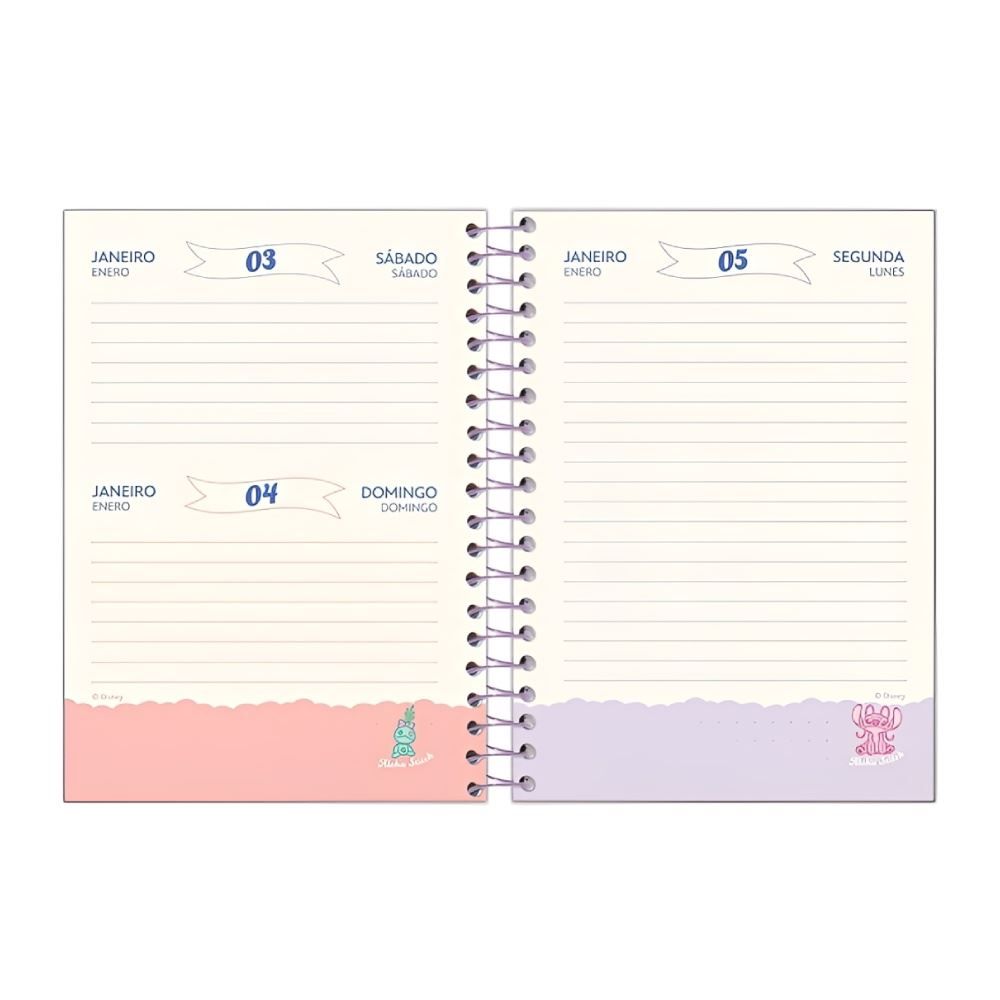 Agenda Espiral 2026 Stitch 176 Folhas Foroni - Sortido