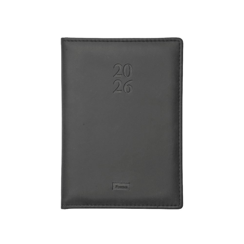 Agenda Costurada Executiva 2026 Capri 176 Folhas Foroni - Preto 