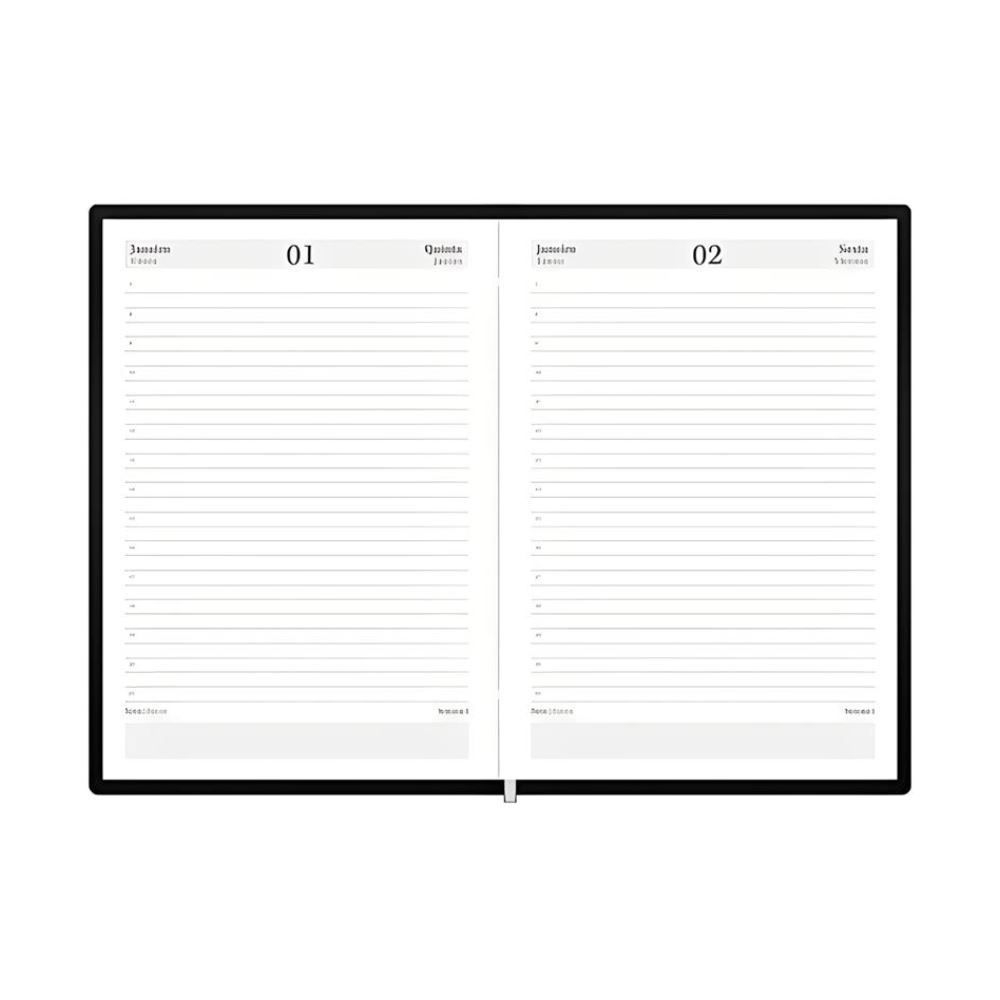 Agenda Costurada Executiva 2026 Capri 176 Folhas Foroni - Preto 