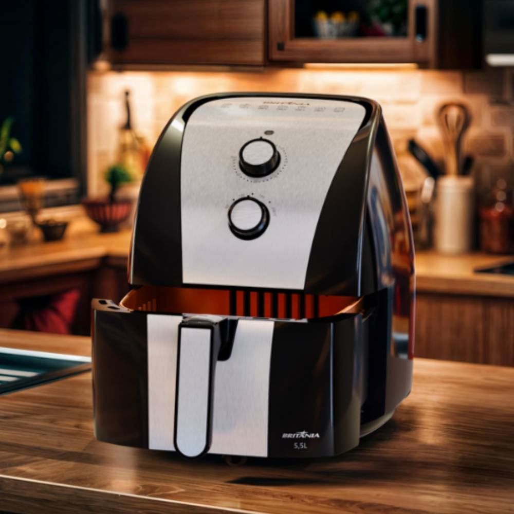 Air Fryer Britânia 5,5 Litros Antiaderente Gold 1500W BFR51