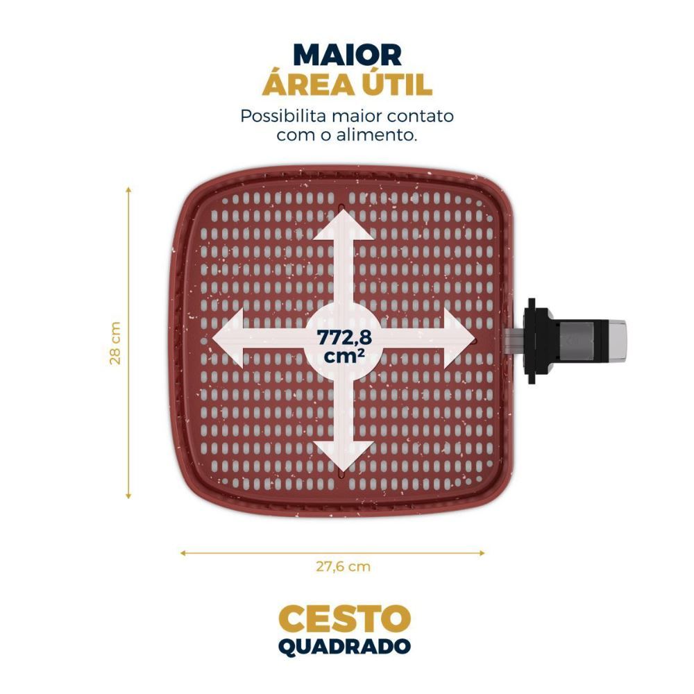 Air Fryer Britânia 9L 2000W Antiaderente Redstone BAF90A