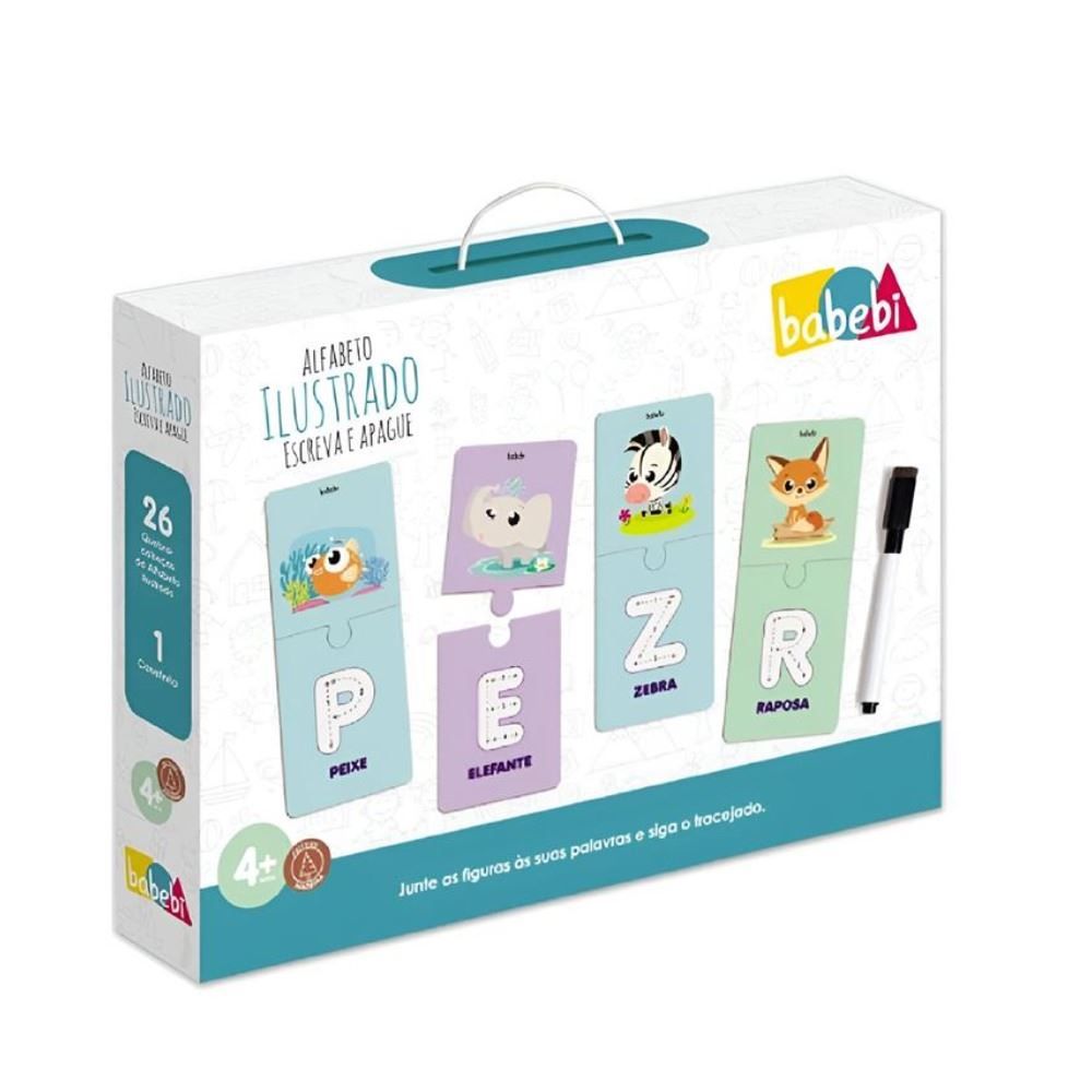 Alfabeto Ilustrado Escreva E Apague - Brinquedos Babebi