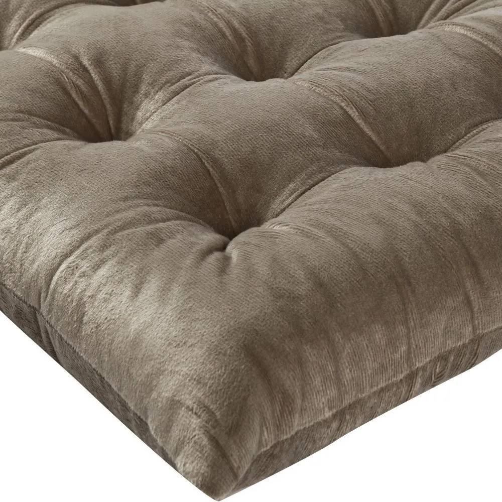 Almofada Para Assento Futton 42X42cm Veludo Italiano - Taupe
