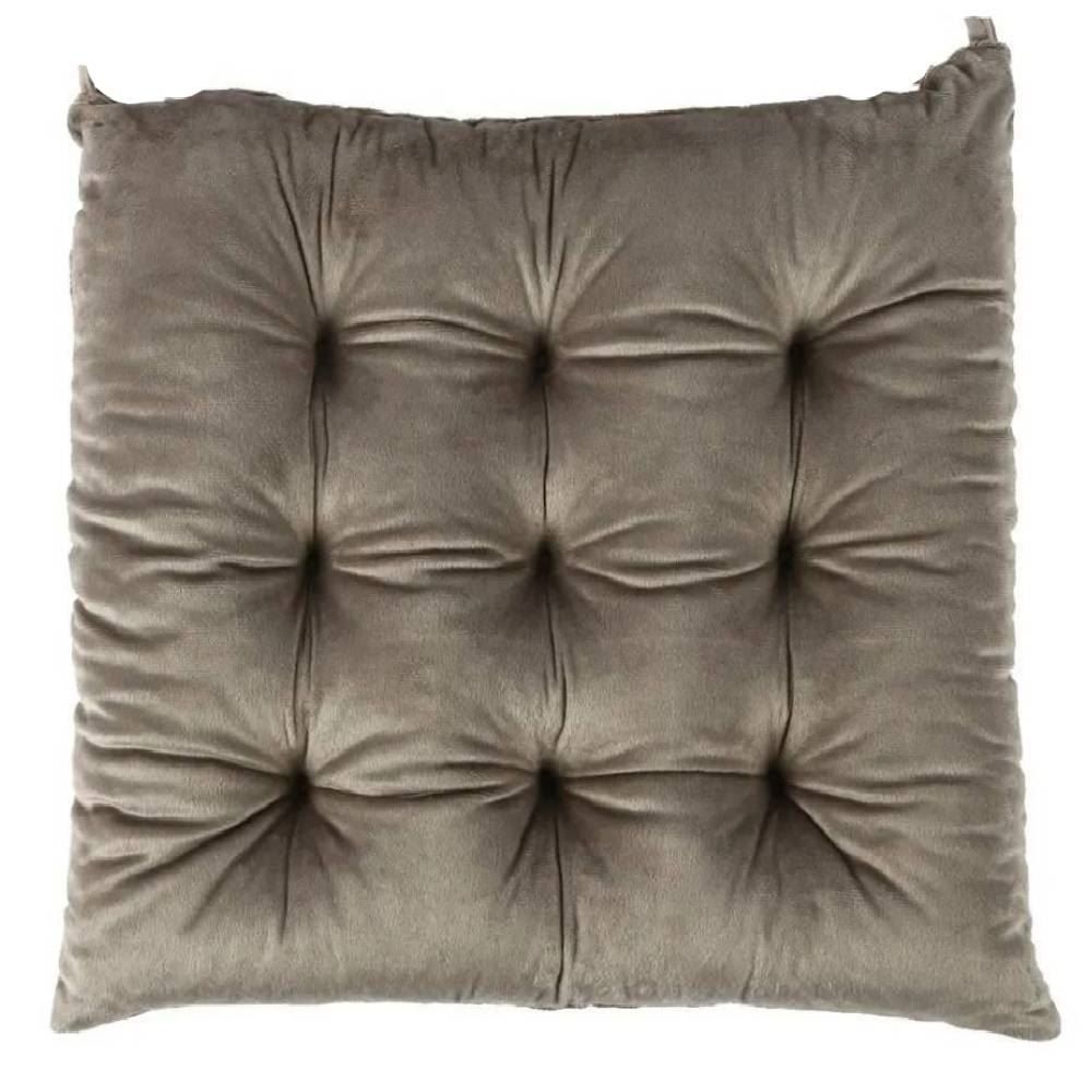 Assento Futton 42X42 cm Veludo Italiano Havan Casa - Taupe