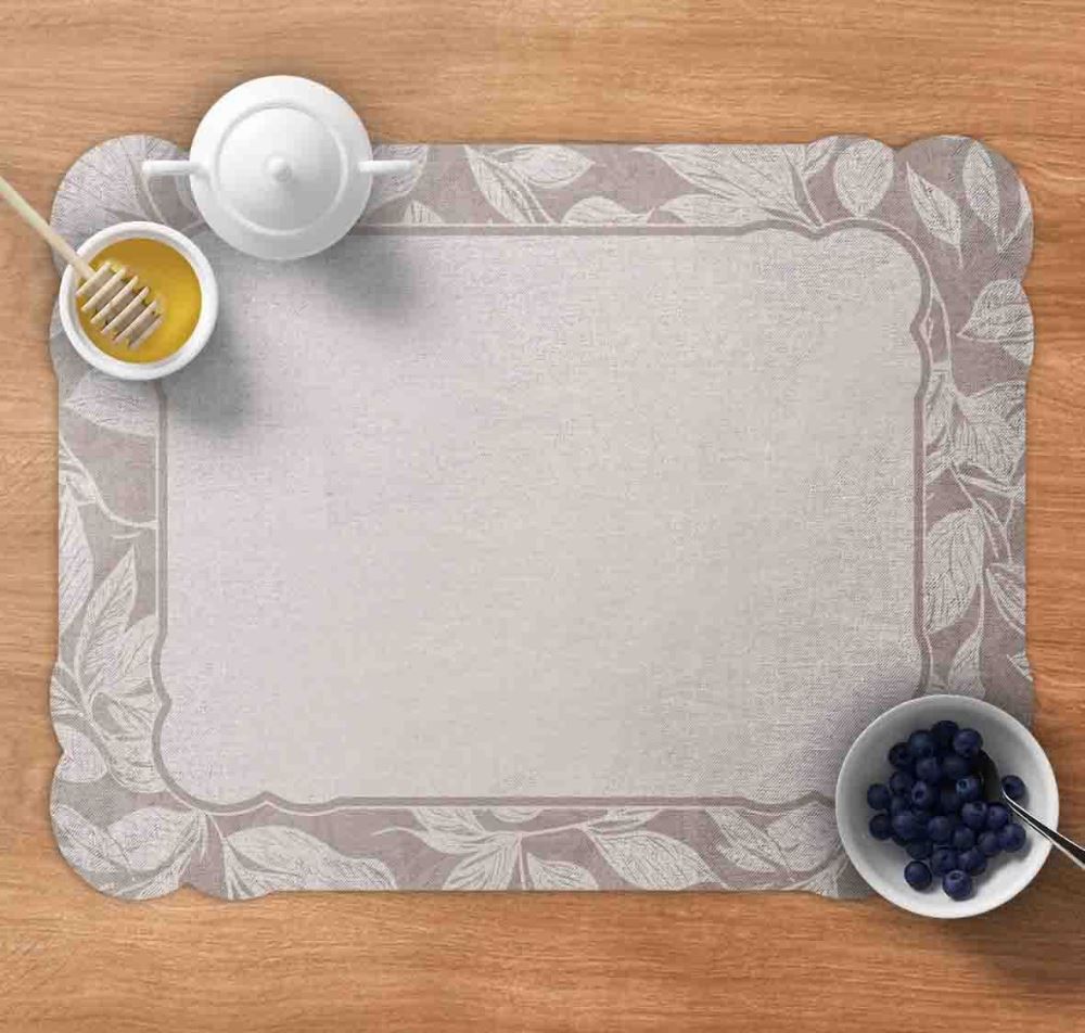 Americano Avulso Viena 35X45 Cm Havan Casa - FOLHAS CINZA