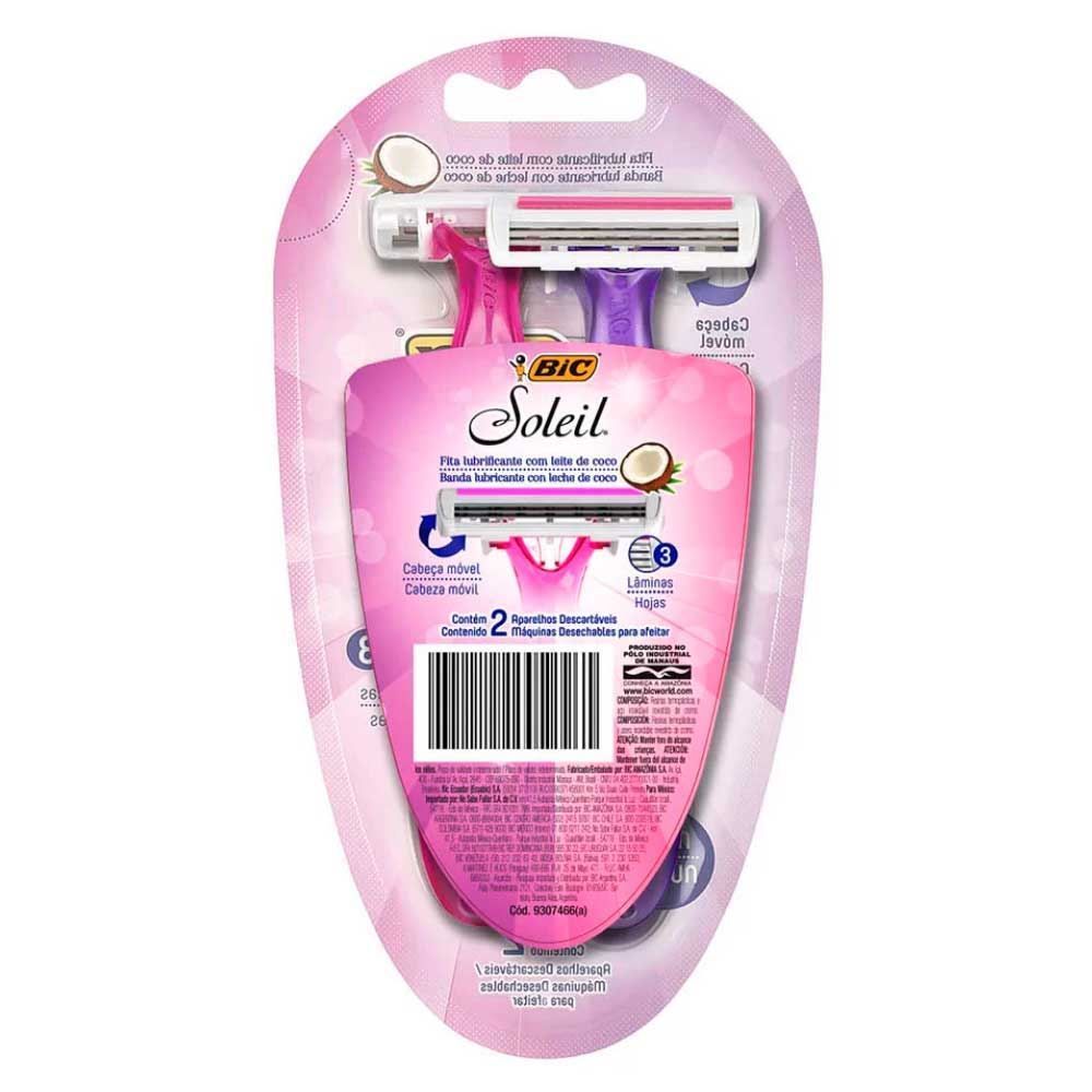 Aparelho De Depilar Soleil Rosa/Roxo 2 Unidades Bic - 919463