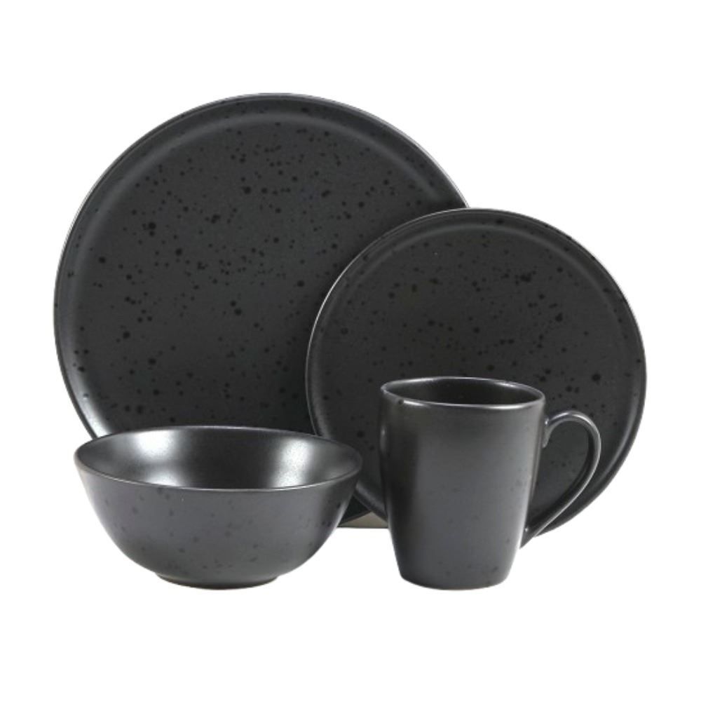 Aparelho De Jantar Cerâmica Naturalle Havan Casa 16 Peças - Preto