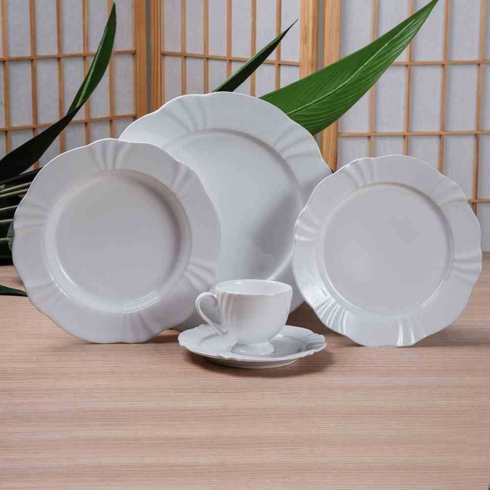 Aparelho De Jantar Oxford Soleil White 30 Peças - Porcelana Branca