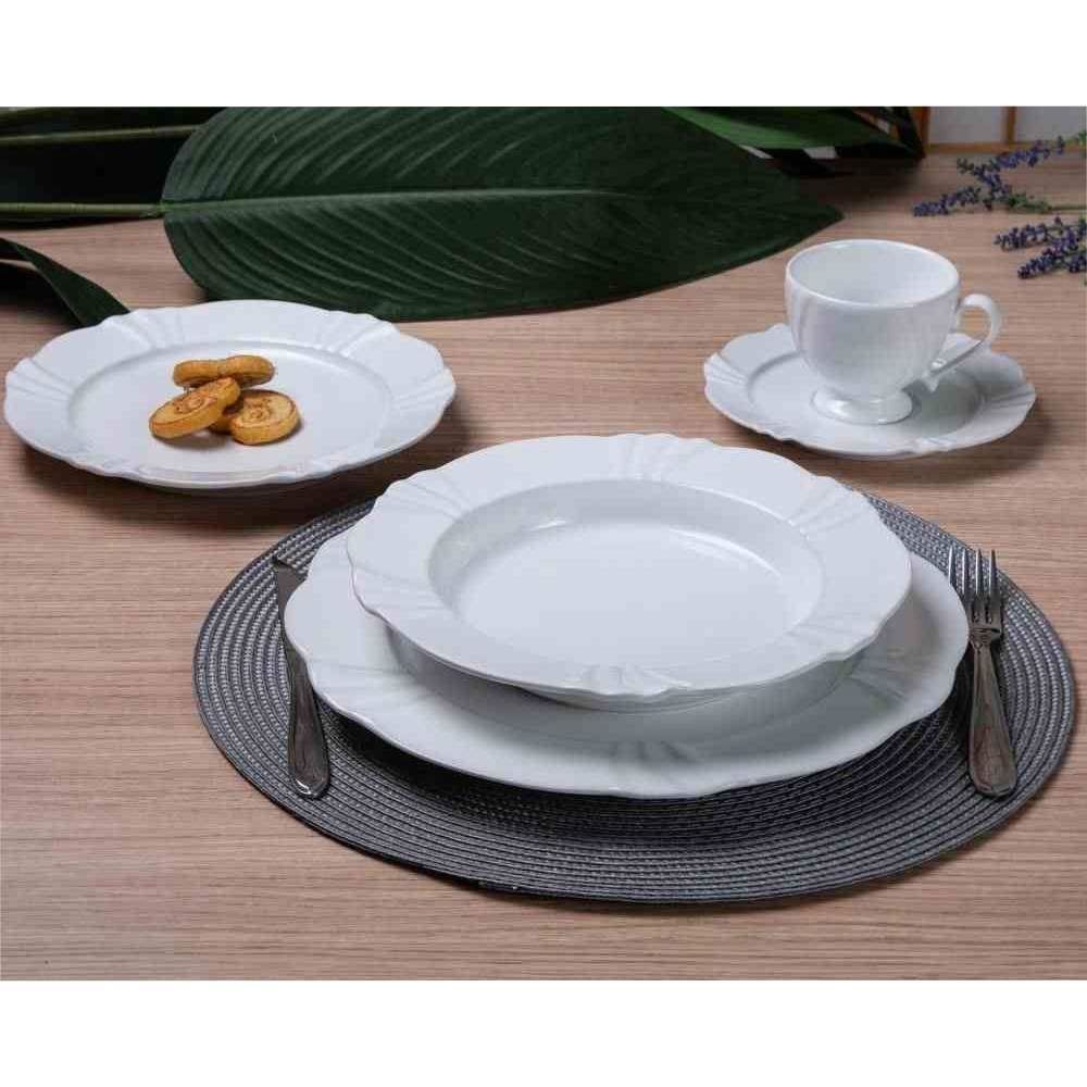 Aparelho De Jantar Oxford Soleil White 30 Peças - Porcelana Branca