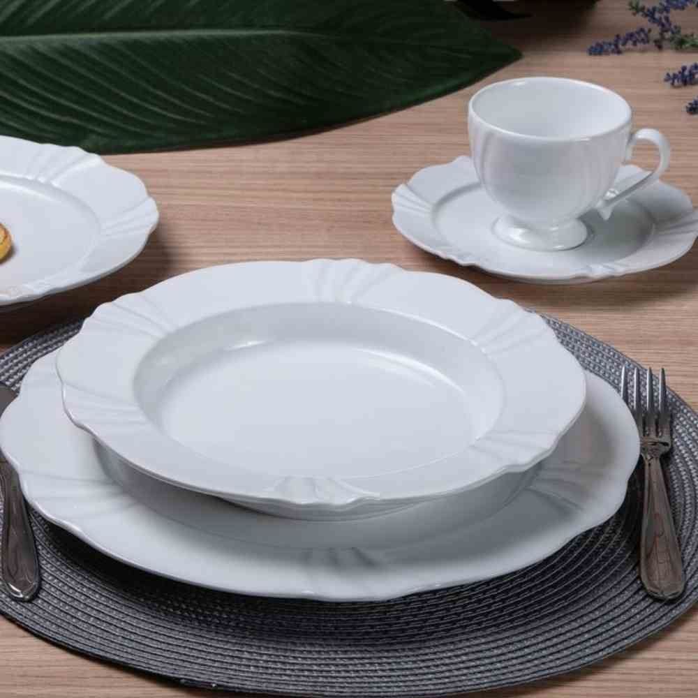 Aparelho De Jantar Oxford Soleil White 30 Peças - Porcelana Branca
