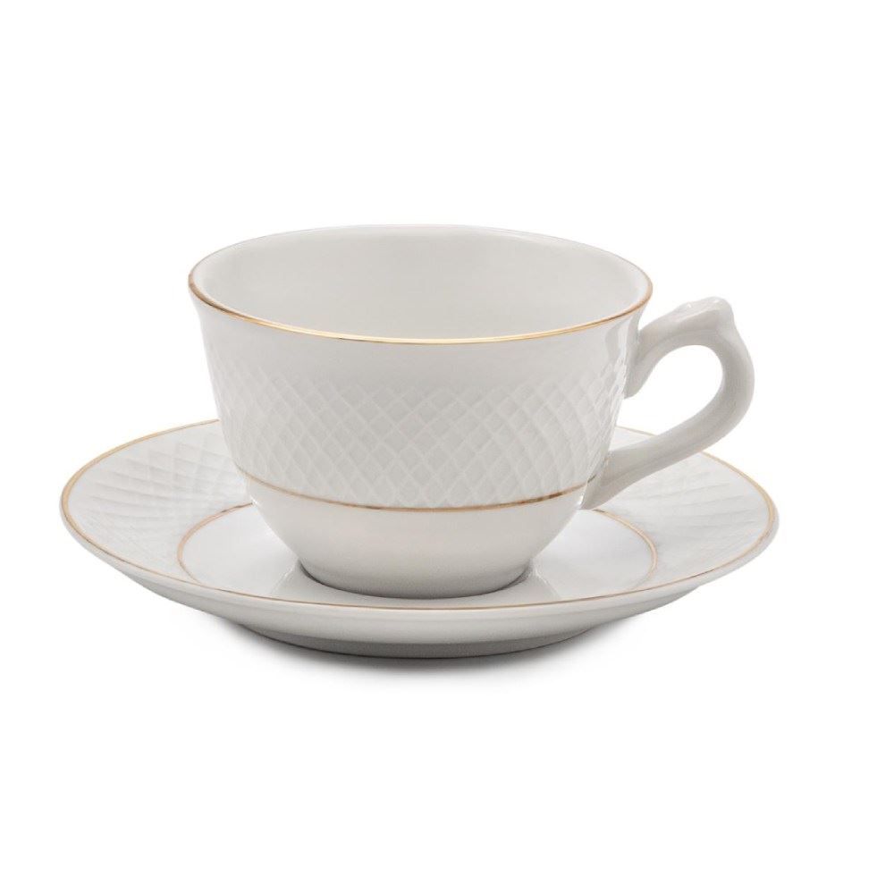 Aparelho De Jantar Porcelana Elizabeth Com Filete Dourado Havan Casa 20 Peças - Branco