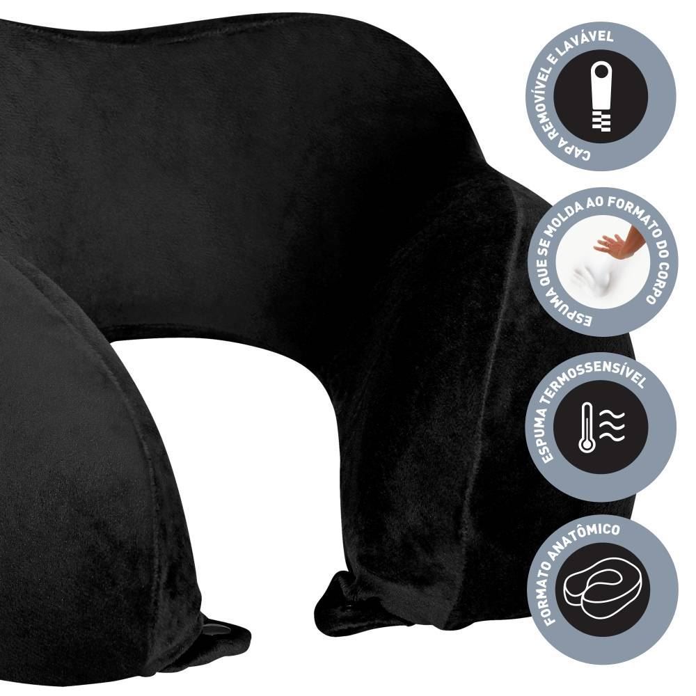 Apoio De Pescoço Para Viagem Premium Iii Nap - Preto