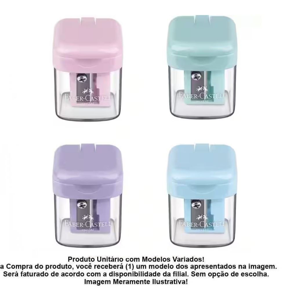 Apontador com Deposito Minibox Tons Pastel Faber-Castell - SM/MINIBOX