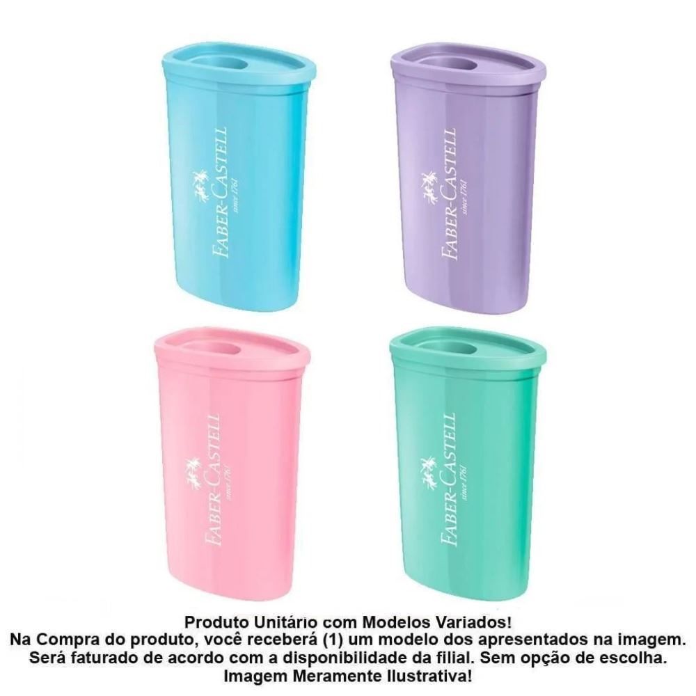 Apontador com Depósito Tons Pasteis Faber-Castell - Sortido