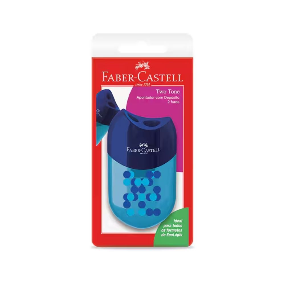 Apontador Duplo com Depósito Two Tone Faber-Castell - Sortido