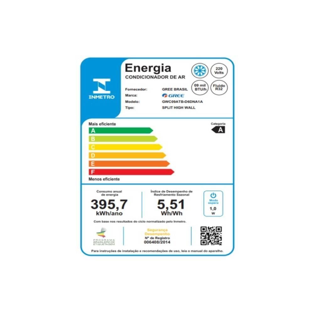 Ar Condicionado Gree 9000 Btus Frio Inverter Gwh09atb-D6dna1a - 220V