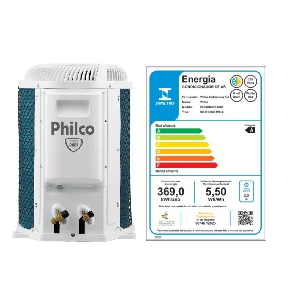 Ar Condicionado Philco 9000 Btus Quente E Frio Eco Inverter Pac9000iqfm15e - 220V